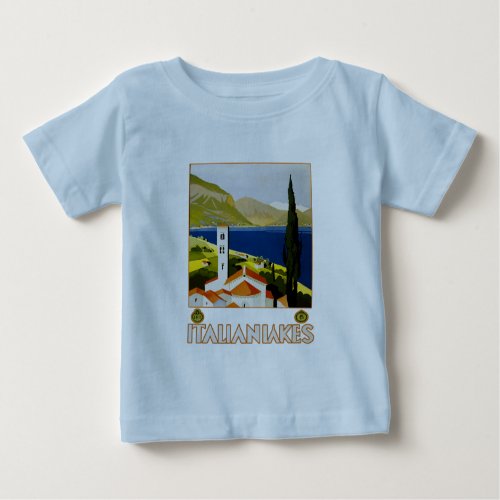 Italian Lakes Vintage Travel Italy Baby T_Shirt