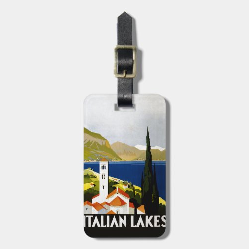 Italian Lakes Vintage Travel Italy Luggage Tag
