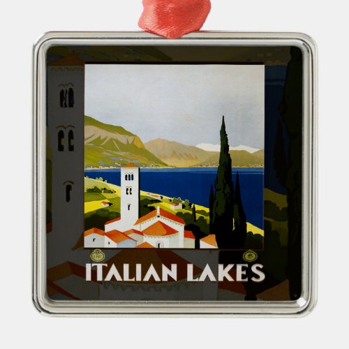 Italian Lakes Vintage Travel Italy Metal Ornament