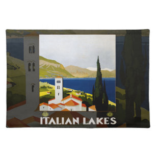 Italian Lakes Vintage Travel Italy Placemat