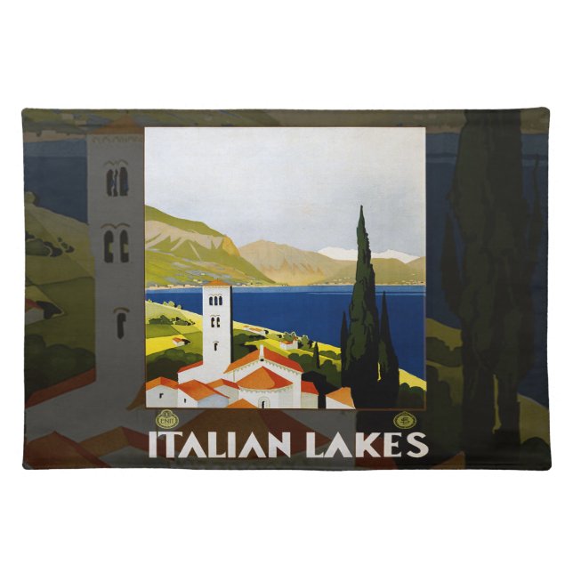 Italian Lakes Vintage Travel Italy Placemat (Front)
