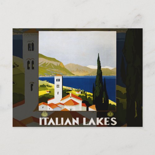 Italian Lakes Vintage Travel Italy Postcard