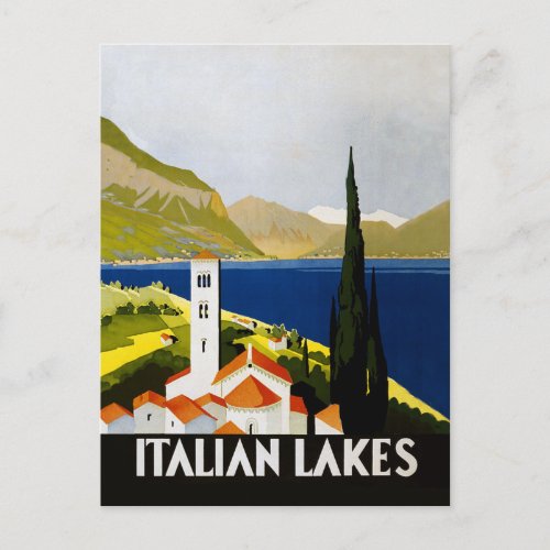 Italian Lakes Vintage Travel Italy Postcard