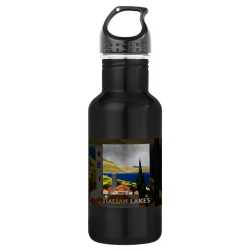 Italian Lakes Vintage Travel Italy Stainless Steel Water Bottle