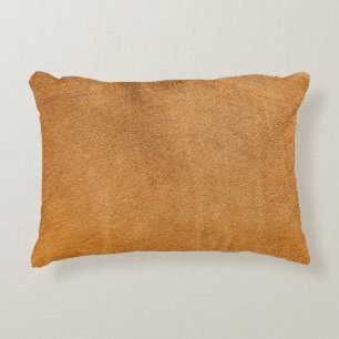 Italian Lambskin Leather: Vintage Texture Accent Pillow