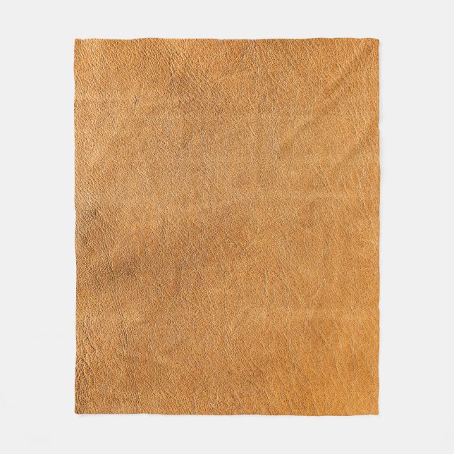 Italian Lambskin Leather: Vintage Texture Fleece Blanket (Front)