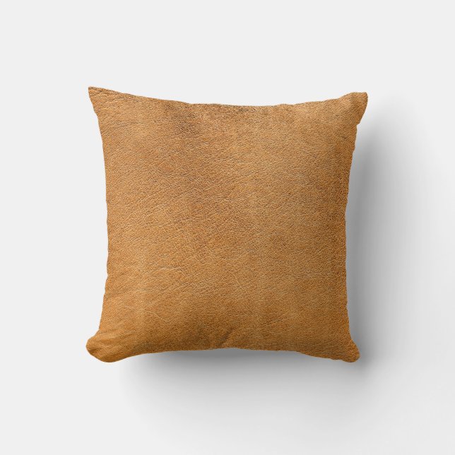 Italian Lambskin Leather: Vintage Texture Throw Pillow (Front)