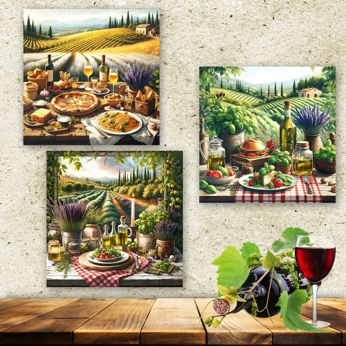 Italian Landscape Kitchen Food Fine Art  Acrylic Photo Tile