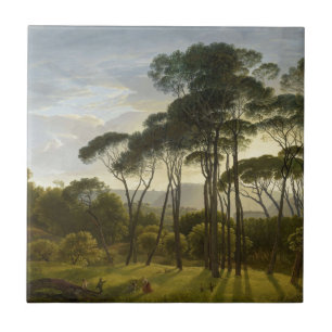 Italian Landscape Umbrella Pines by Hendrik Voogd Tile