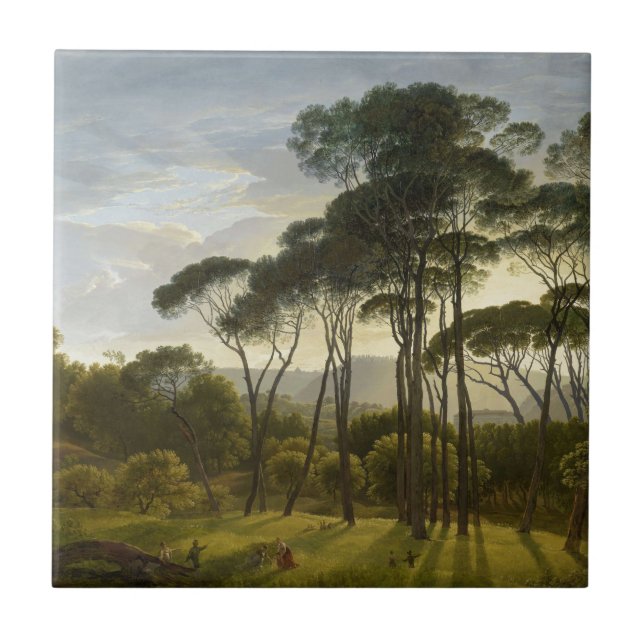 Italian Landscape Umbrella Pines by Hendrik Voogd Tile (Front)