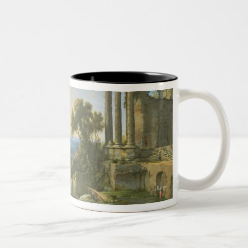 Italian landscape with ruins Two_Tone coffee mug