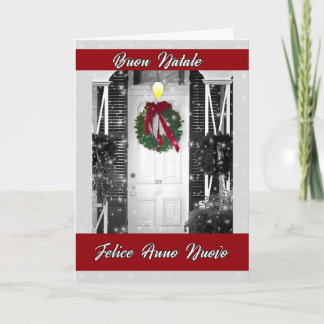 Italian Language Christmas Front Door Holiday Card