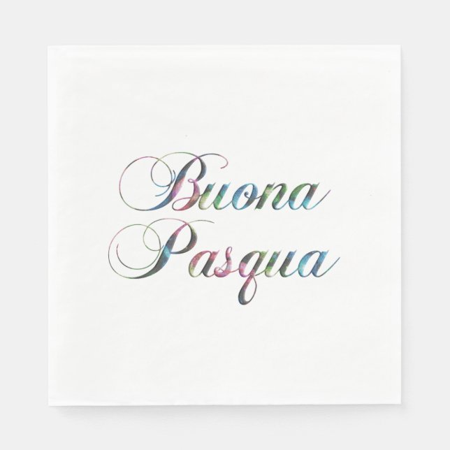 Italian Language Happy Easter Buona Pasqua Napkins (Front)