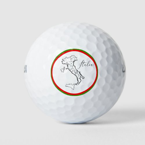   Italian Language Italia Italy Map Golf Balls