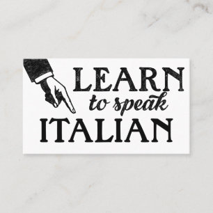Italian Language Lessons Business Cards