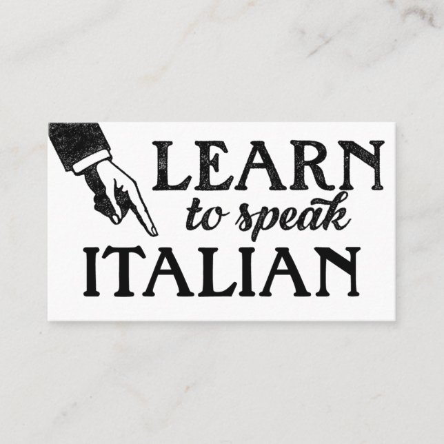 Italian Language Lessons Business Cards (Front)