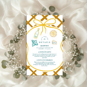 Italian Lattice Food Wedding Sketch Enclosure Card