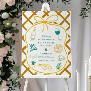Italian Lattice Food Wedding Sketch Foam Board