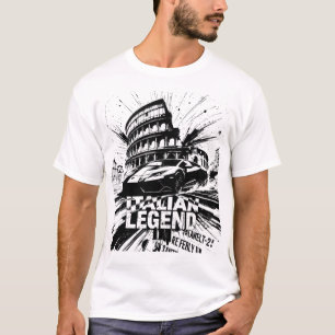Italian Legend Colosseum and Super Car  T-Shirt