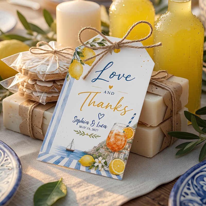 Italian Lemon Amalfi Coast Wedding  Gift Tags