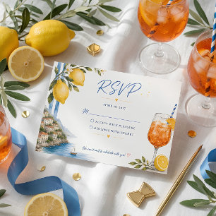 Italian Lemon Amalfi Coast Wedding RSVP Card 