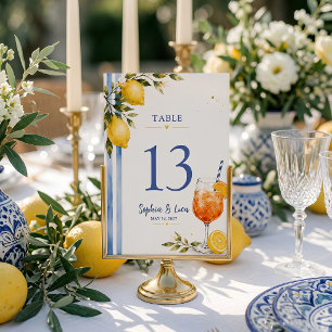 Italian Lemon Amalfi Coast Wedding Table Number