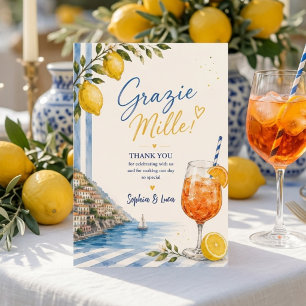 Italian Lemon Amalfi Coast Wedding Thank You Card 