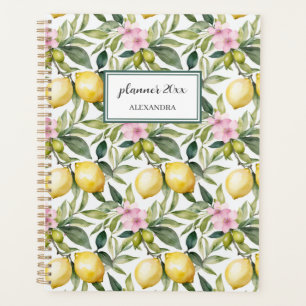 Italian Lemon Blossom Mediterranean Watercolor Planner
