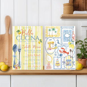 Italian Lemon Blue Bella Cucina Bridal Shower Invitation