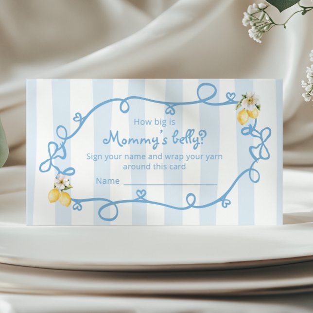 Italian Lemon Blue Bows How big is Mommy’s belly Enclosure Card (Creator Uploaded)