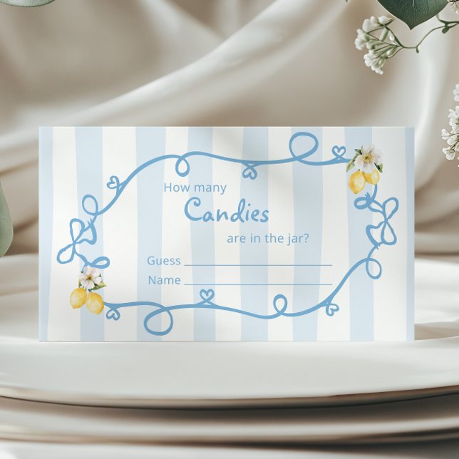 Italian Lemon Blue Bows How many candies Enclosure Card (Creator Uploaded)
