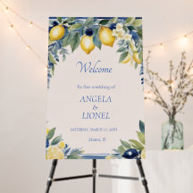 Italian Lemon Blue Floral Wedding