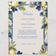 Italian Lemon Blue Floral Wedding