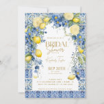 Italian Lemon Blue Tiles Italy Bridal Shower Invitation at Zazzle