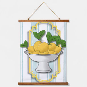 Italian Lemon Bowl Kitchen Print Coastal Hanging Tapestry