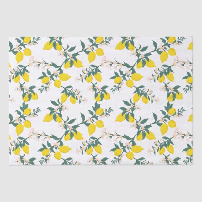 Italian Lemon Branch Decoupage Fruit Tissue Paper (Front)
