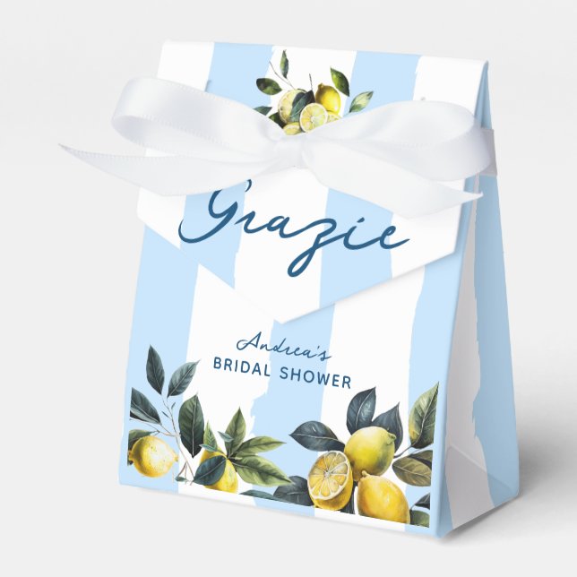 Italian Lemon Bridal Shower  Favor Boxes (Front Side)