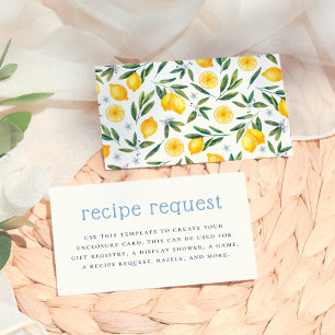 Italian Lemon Bridal Shower Insert Recipe Request