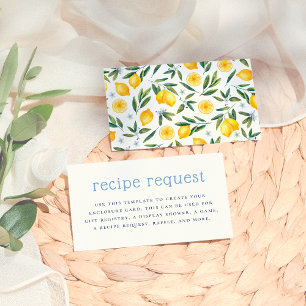 Italian Lemon Bridal Shower Insert Recipe Request