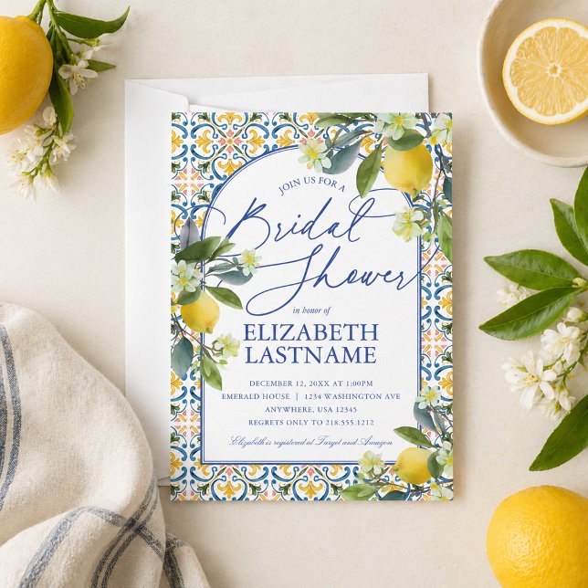 Italian Lemon Bridal Shower Invitation (Italian Lemon Bridal Shower Invitation)