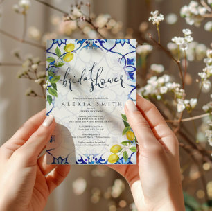Italian Lemon Bridal Shower Invite Sicilian Style