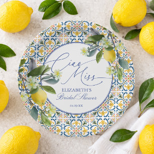 Italian Lemon Bridal Shower  Paper Plates