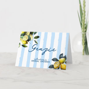 Italian Lemon Bridal Shower Thank You Card