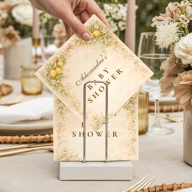 Italian Lemon Bunny Garden Baby Shower Napkins (Creator Uploaded)