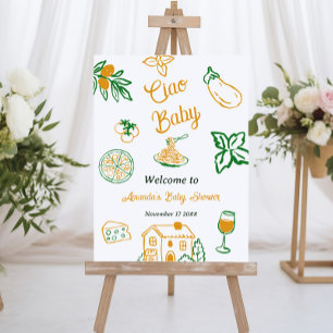 Italian Lemon Ciao Baby Pasta & Pizza Baby Shower Foam Board