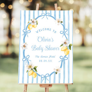 Italian Lemon Coastal Bridal Shower Welcome Foam Board