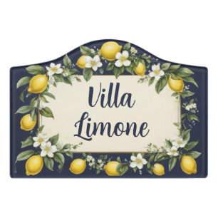 Italian Lemon Custom House Name Plate Plaque Door Sign