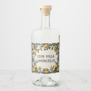 Italian Lemon Custom Name Lemon Oil or Limoncello Liquor Bottle Label