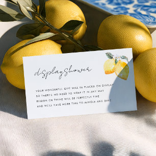 Italian lemon Display Shower Request Bridal Shower Enclosure Card