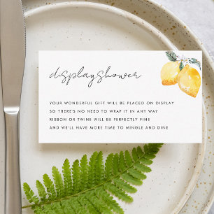Italian lemon Display Shower Request Bridal Shower Enclosure Card